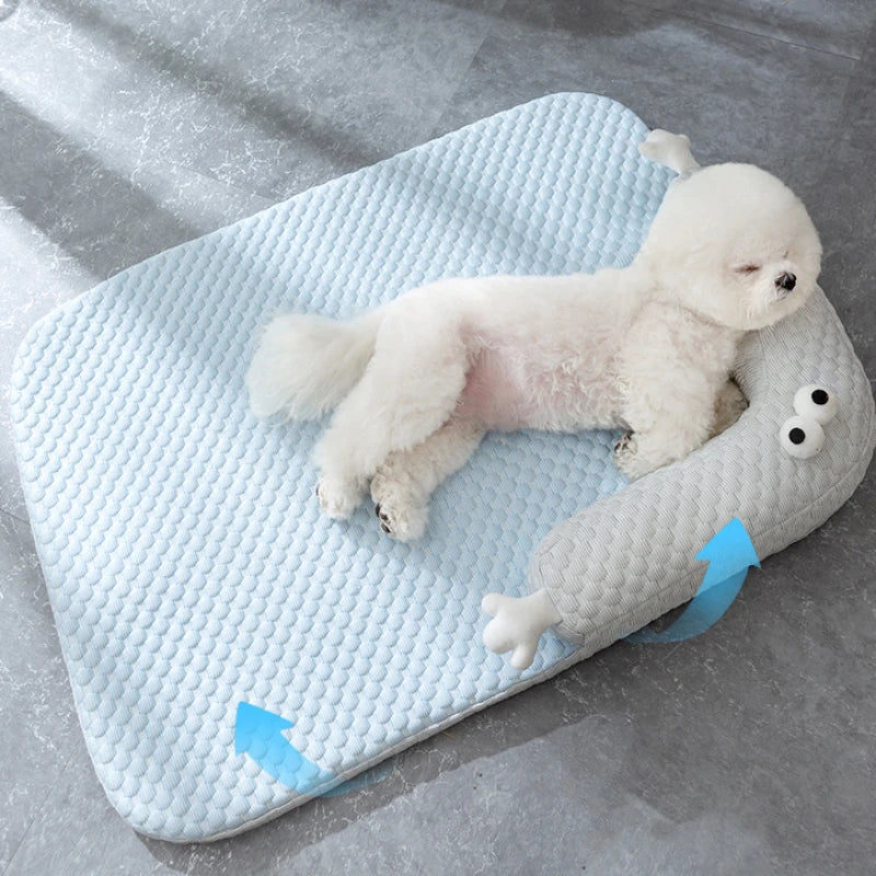 Summer Cooling Dog Bed Mat: Non-Slip